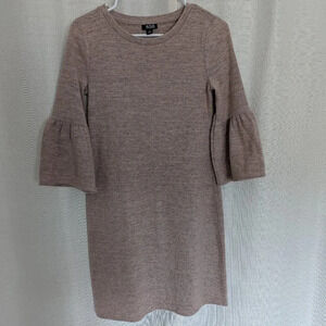 A.n.a Rose Quart Heater Sweater Dress with Bell Sleeves Size XS Dusty Pink